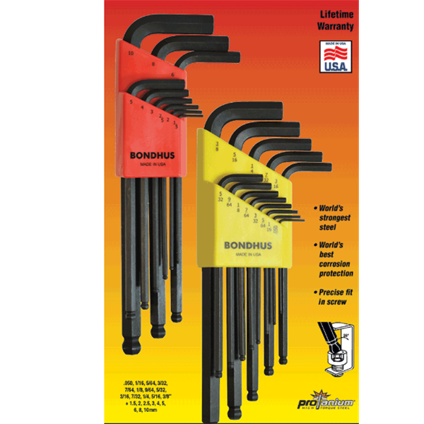 美國Bondhus波頭球端L型扳手BLX7MG