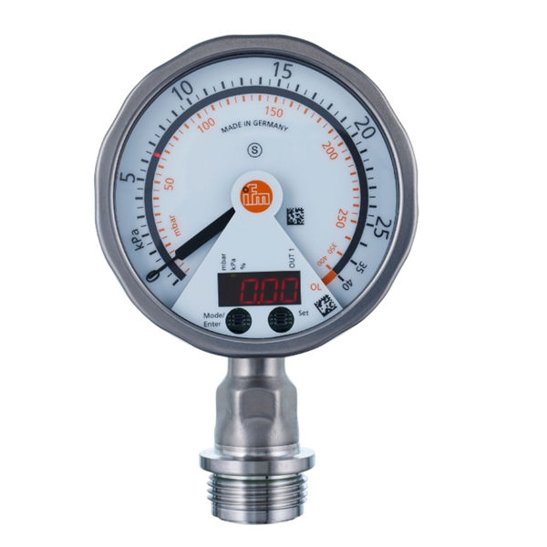 德國IFM易福門帶模擬顯示屏的齊平式壓力傳感器PG2430 PG-400-REB12-MFRKG/US/ /P