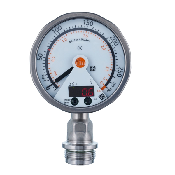 德國IFM易福門帶模擬顯示屏的齊平式壓力傳感器PG2430 PG-400-REB12-MFRKG/US/ /P