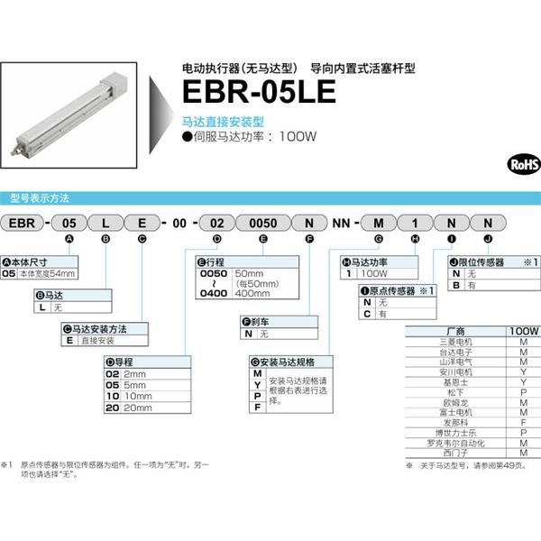 CKD喜開理電動執(zhí)行器（無馬達型）滑塊型EBR-05LE-00-100250NNN-F1CB