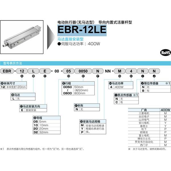 CKD喜開理電動(dòng)執(zhí)行器（無馬達(dá)型）滑塊型EBR-12LE-00-050100NNN-M2NN