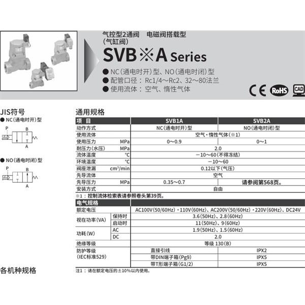CKD喜開(kāi)理氣控型2通閥（氣缸閥）SVB1A-15A-02CS-AC100V