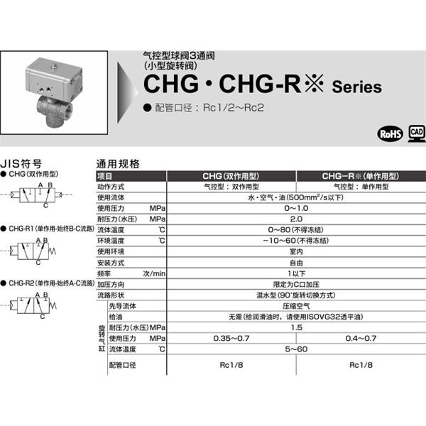 CKD喜開(kāi)理氣控式球閥2?3通CHG-R2-15- E