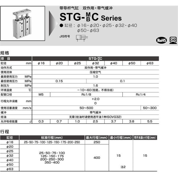 CKD喜開理帶導(dǎo)桿氣缸STG-BC-63-25-T0H-R