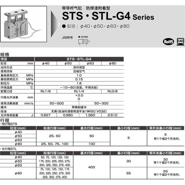 CKD喜開(kāi)理帶導(dǎo)桿氣缸STL-BG4-L1-63-100-F