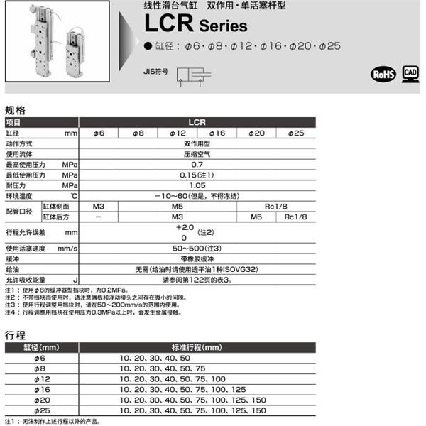 CKD喜開理線性滑臺氣缸LCR-20-10-F2H1-R-S506DTBLN