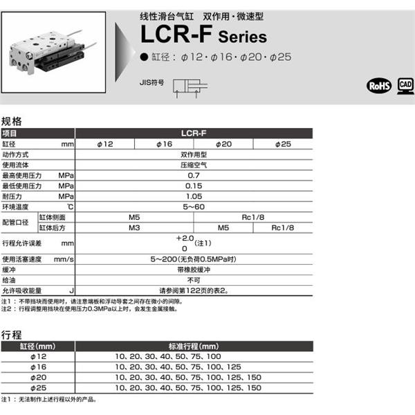 CKD喜開理線性滑臺(tái)氣缸LCR-F-12-100-S506DTN