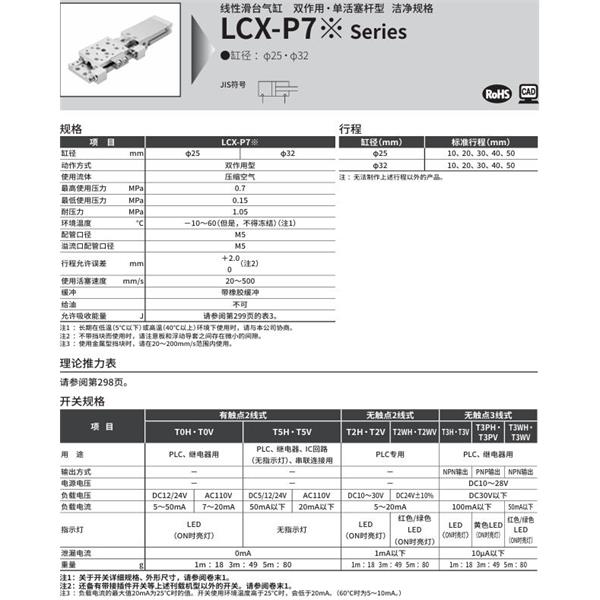 CKD喜開理線性滑臺氣缸LCX-32-50-T2H-R-S1T
