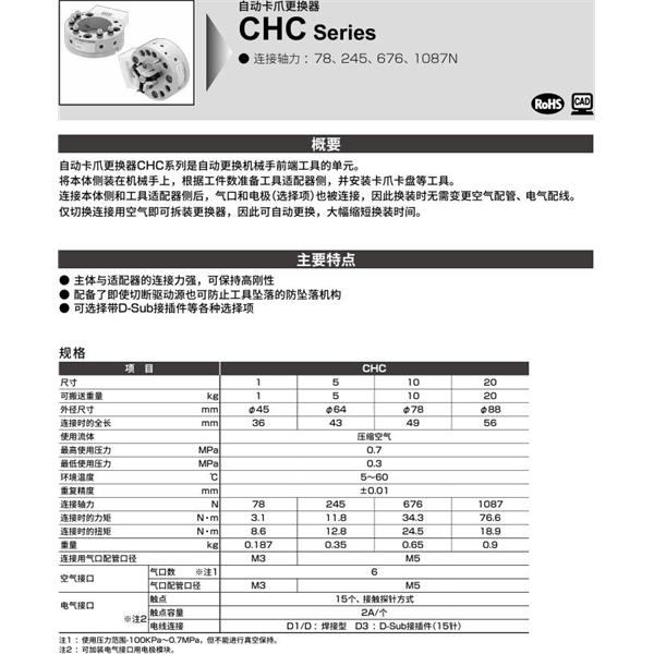 CKD喜開(kāi)理自動(dòng)卡爪更換器自動(dòng)卡爪更換器CHC-10R-D1