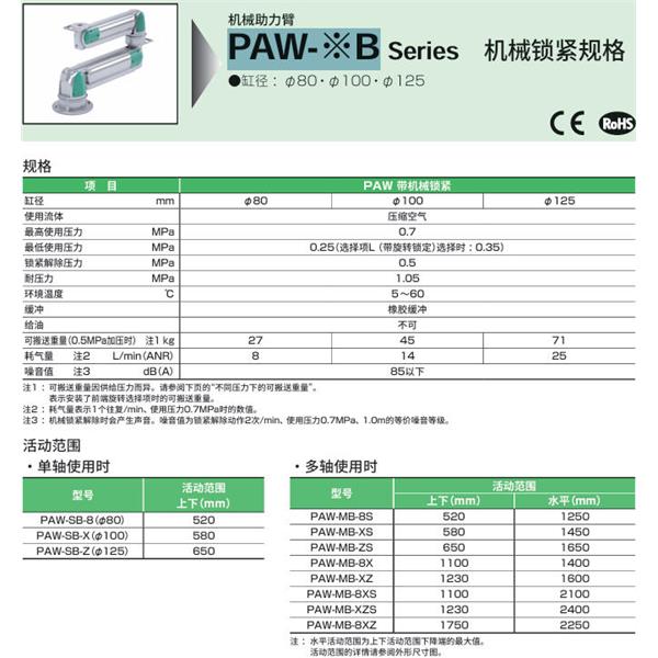 CKD喜開理機(jī)械助力臂PAW-BS2-DC-L